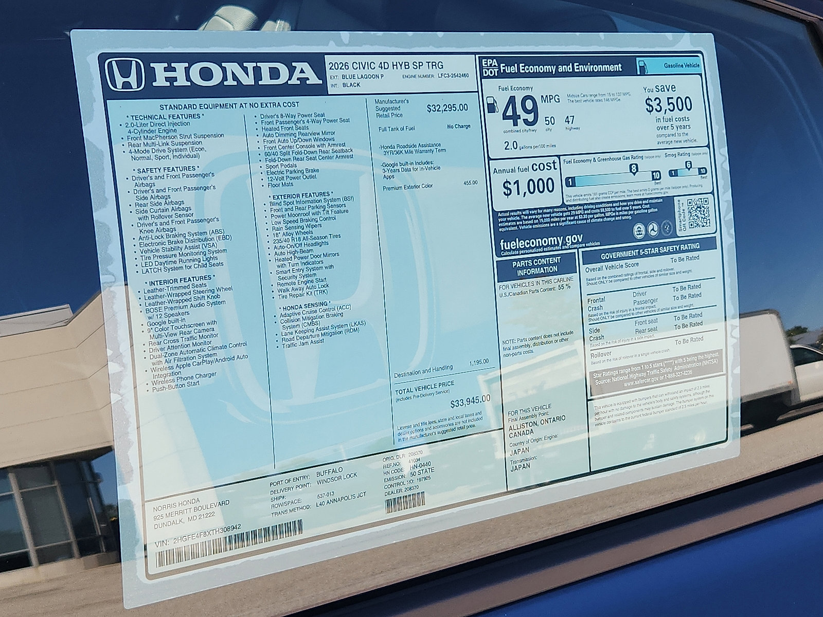 New 2026 Honda Civic Sport Touring image 19