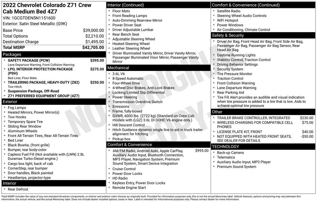 Used 2022 Chevrolet Colorado Z71 w/ Safety Package image 38