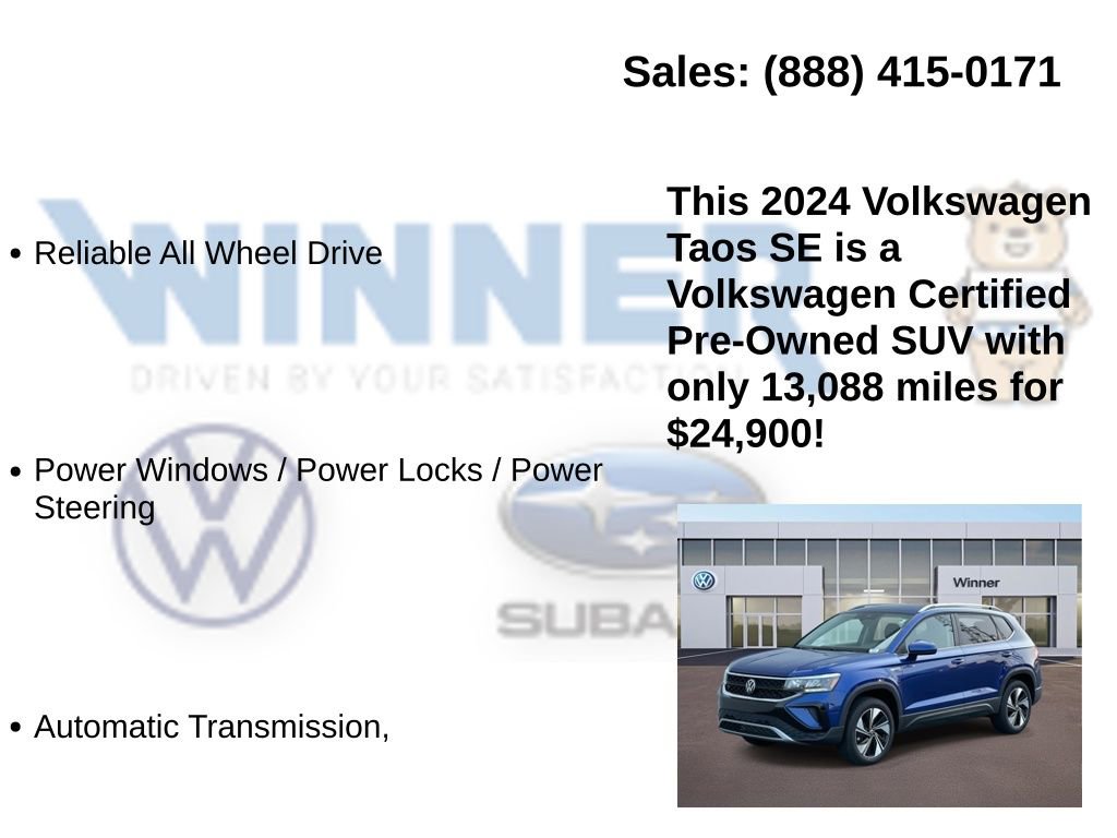 Certified 2024 Volkswagen Taos SE image 13