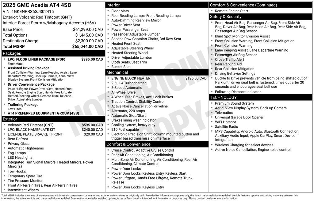 Used 2025 GMC Acadia AT4 w/ LPO, Floor Liner Package AWD/4WD image 27