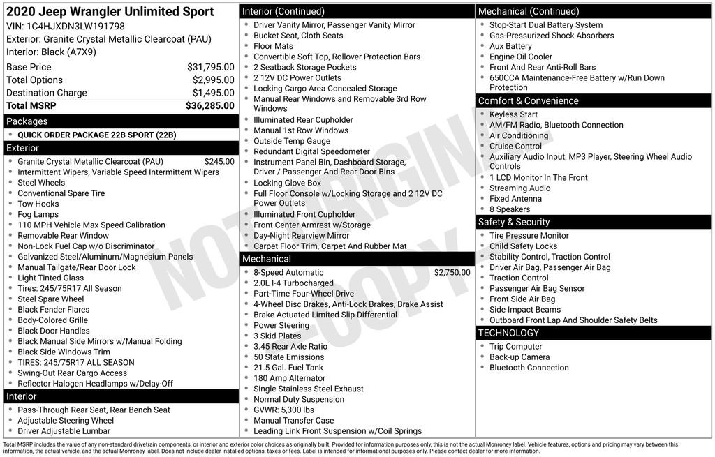 Used 2020 Jeep Wrangler Unlimited Sport image 4