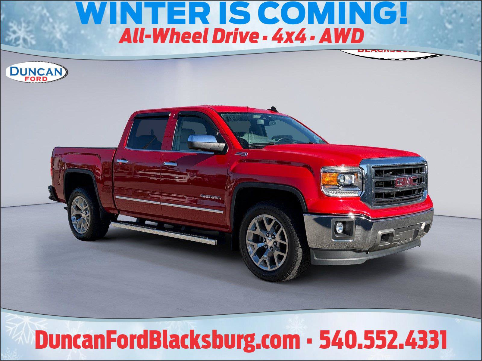 Used 2015 GMC Sierra 1500 SLT w/ SLT Crew Cab Value Package AWD/4WD image 1
