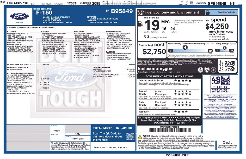 New 2025 Ford F150 Platinum w/ FX4 Off-Road Package image 45