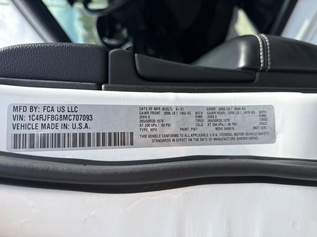 Used 2021 Jeep Grand Cherokee Limited w/ Quick Order Package 28K 80th image 24