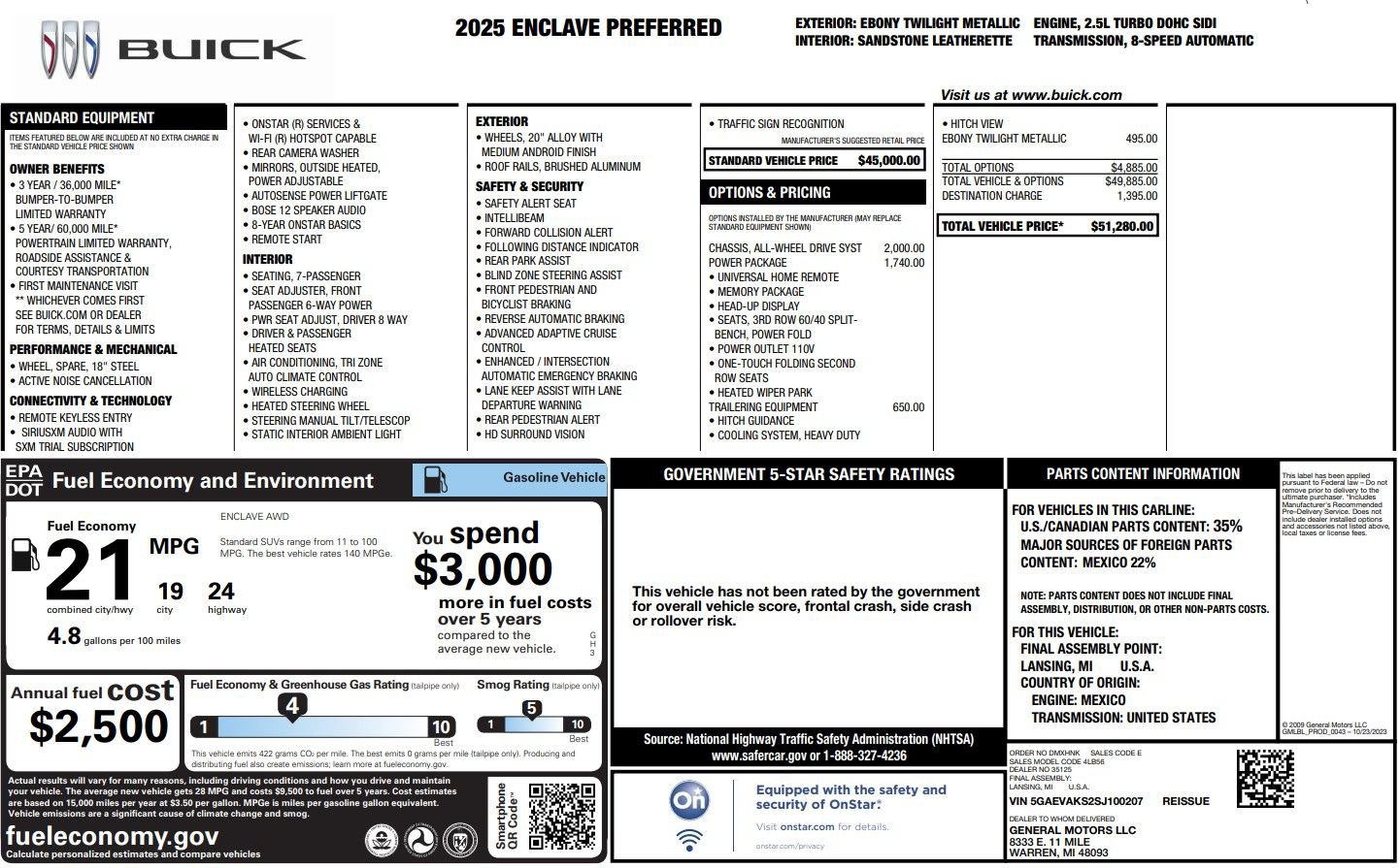 Used 2025 Buick Enclave Preferred w/ Power Package image 39