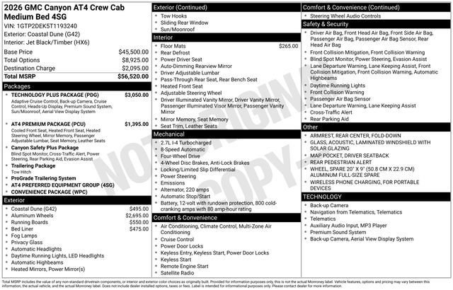 New 2026 GMC Canyon AT4 w/ Technology Plus Package image 12