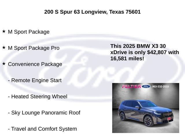Used 2025 BMW X3 xDrive30i w/ M Sport Package AWD/4WD image 5