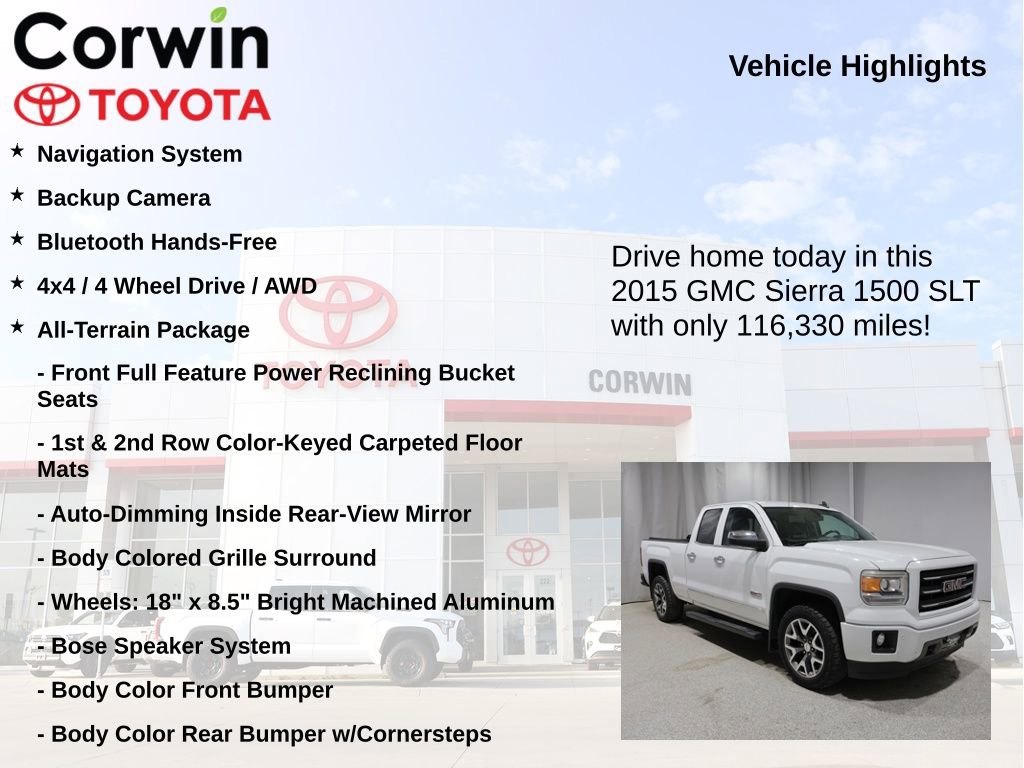 Used 2015 GMC Sierra 1500 SLT w/ All-Terrain Package AWD/4WD image 7