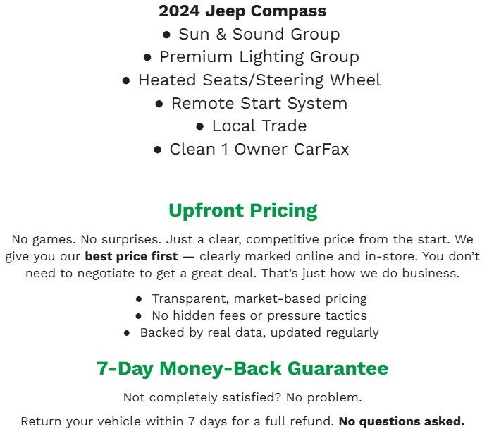 Used 2024 Jeep Compass Latitude w/ Sun and Sound Group AWD/4WD image 2