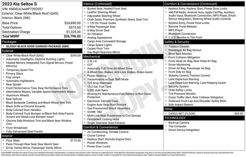 Certified 2023 Kia Seltos S image 4