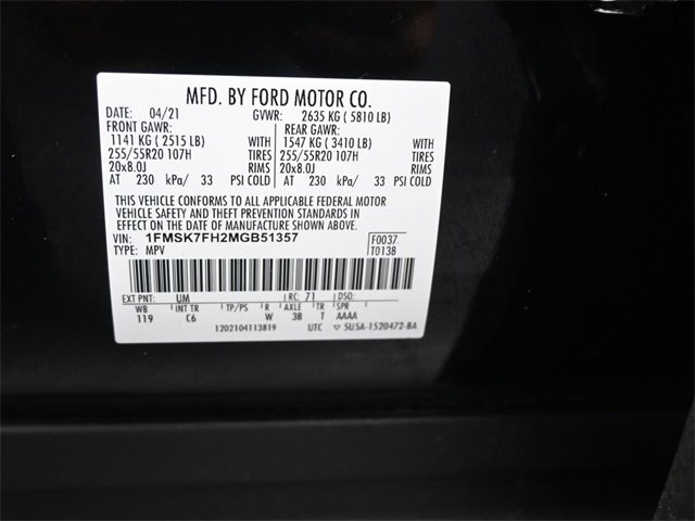 Used 2021 Ford Explorer Limited w/ Equipment Group 301A image 18