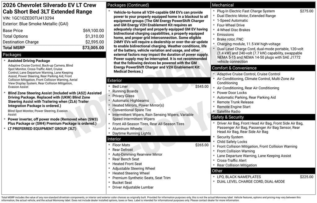 New 2026 Chevrolet Silverado EV LT AWD/4WD image 10
