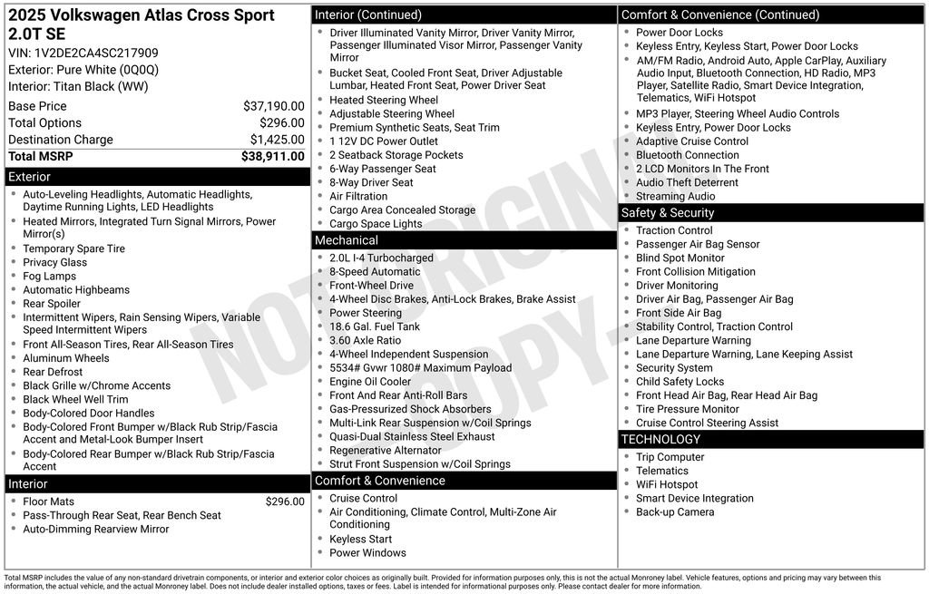 Used 2025 Volkswagen Atlas Cross Sport SE image 5