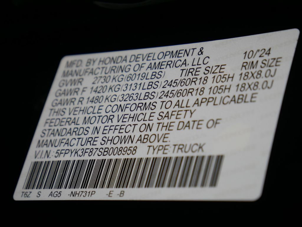 Certified 2025 Honda Ridgeline Black Edition image 32