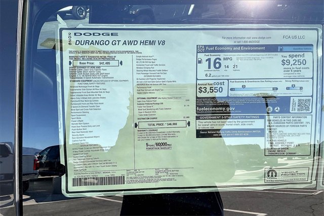 New 2026 Dodge Durango R/T w/ Trailer Tow Group IV image 16