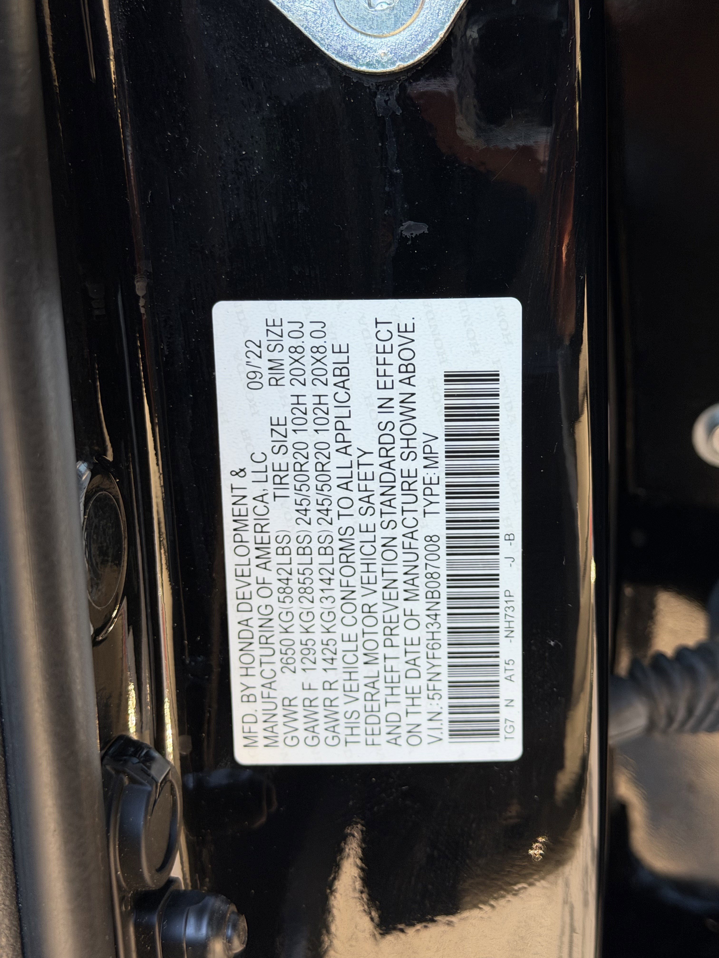 Used 2022 Honda Pilot Sport image 25