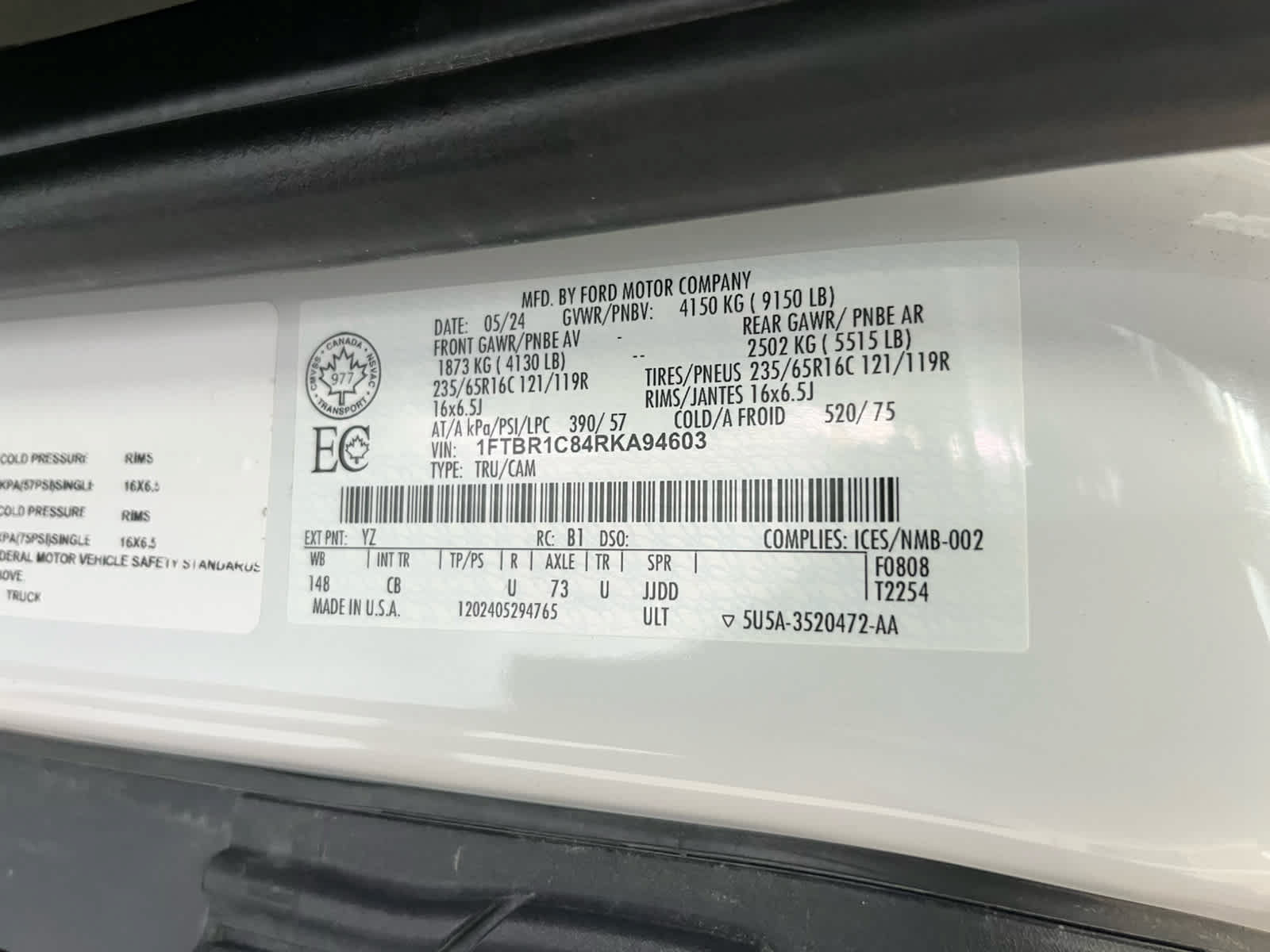 Used 2024 Ford Transit 250 148 Medium Roof RWD image 9