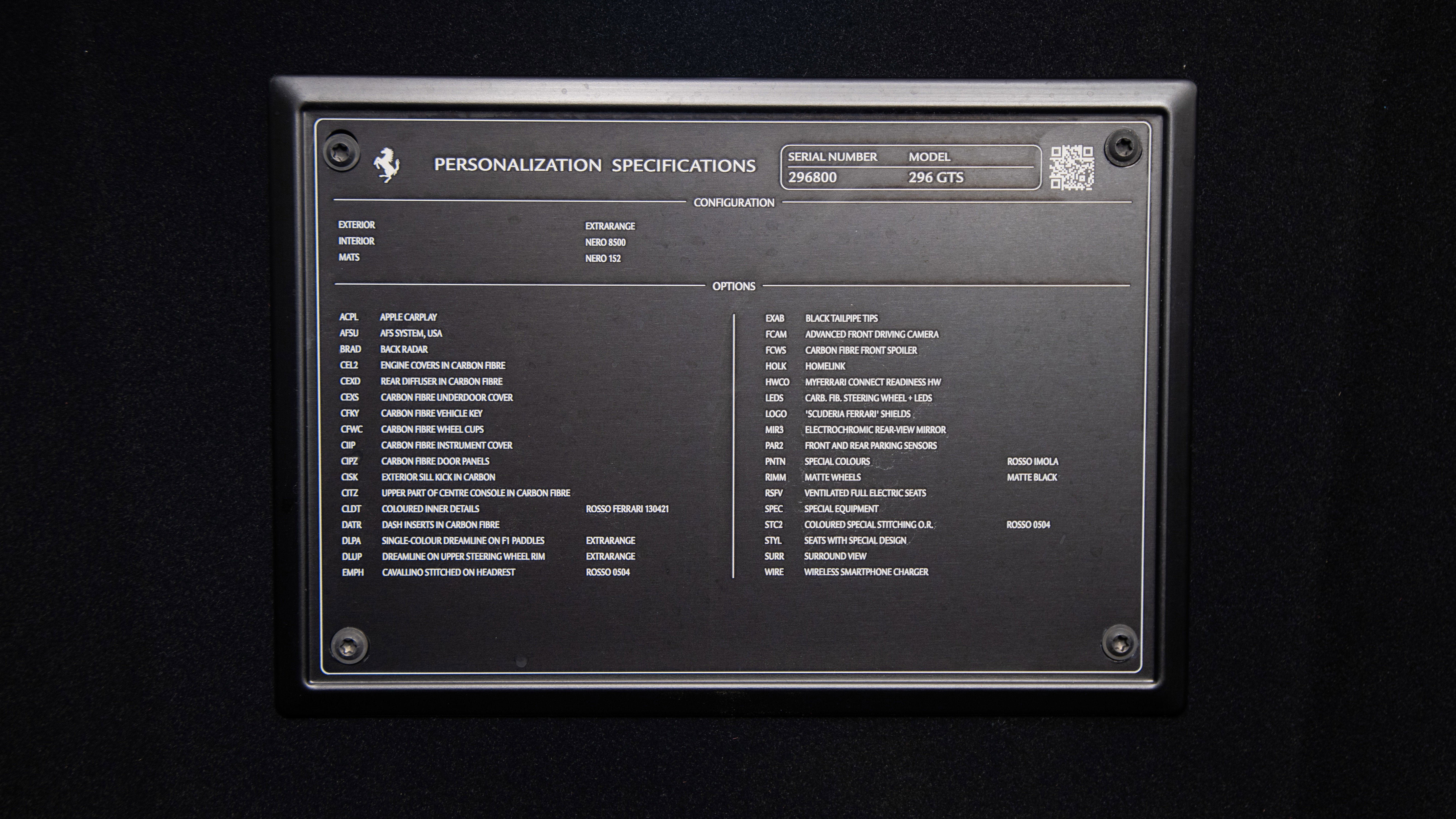 Certified 2023 Ferrari 296 GTS RWD image 53