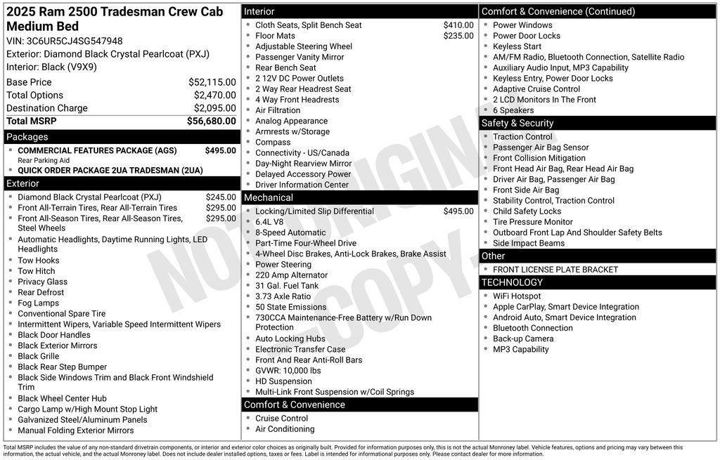 Used 2025 RAM 2500 Tradesman w/ Commercial Features Package image 33