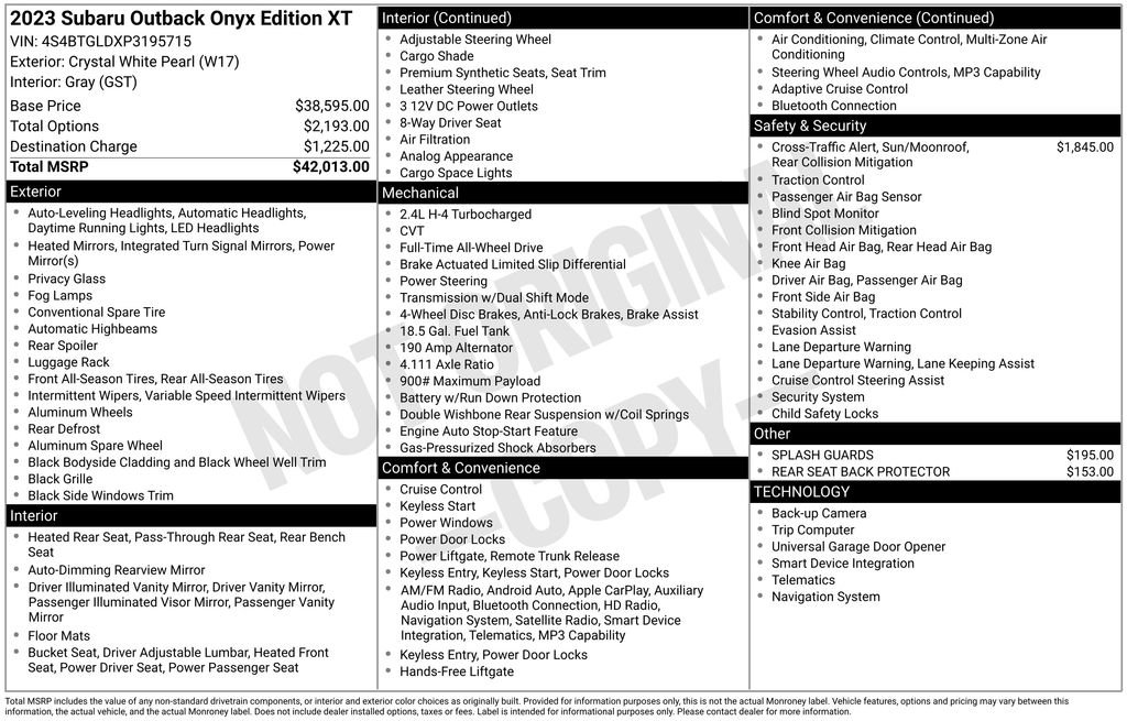 Used 2023 Subaru Outback Onyx Edition XT image 33
