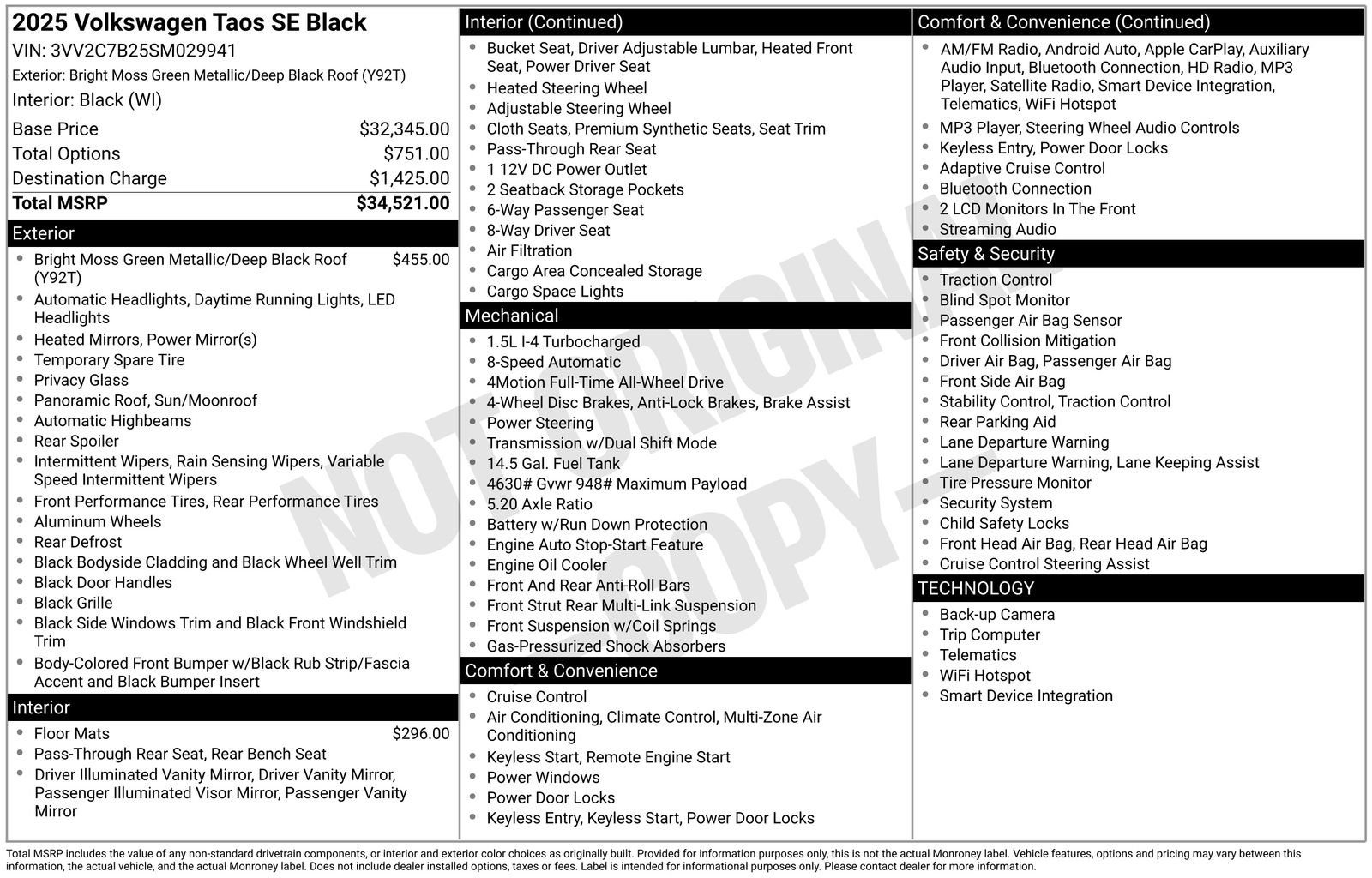 Certified 2025 Volkswagen Taos SE image 39