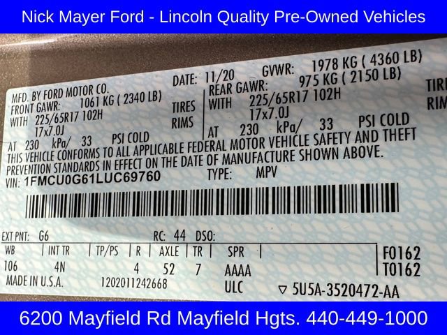 Used 2020 Ford Escape SE image 32