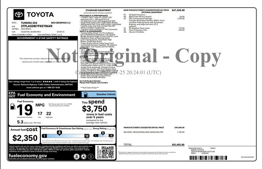 Used 2023 Toyota Tundra SR5 w/ SR5 Convenience Package AWD/4WD image 4