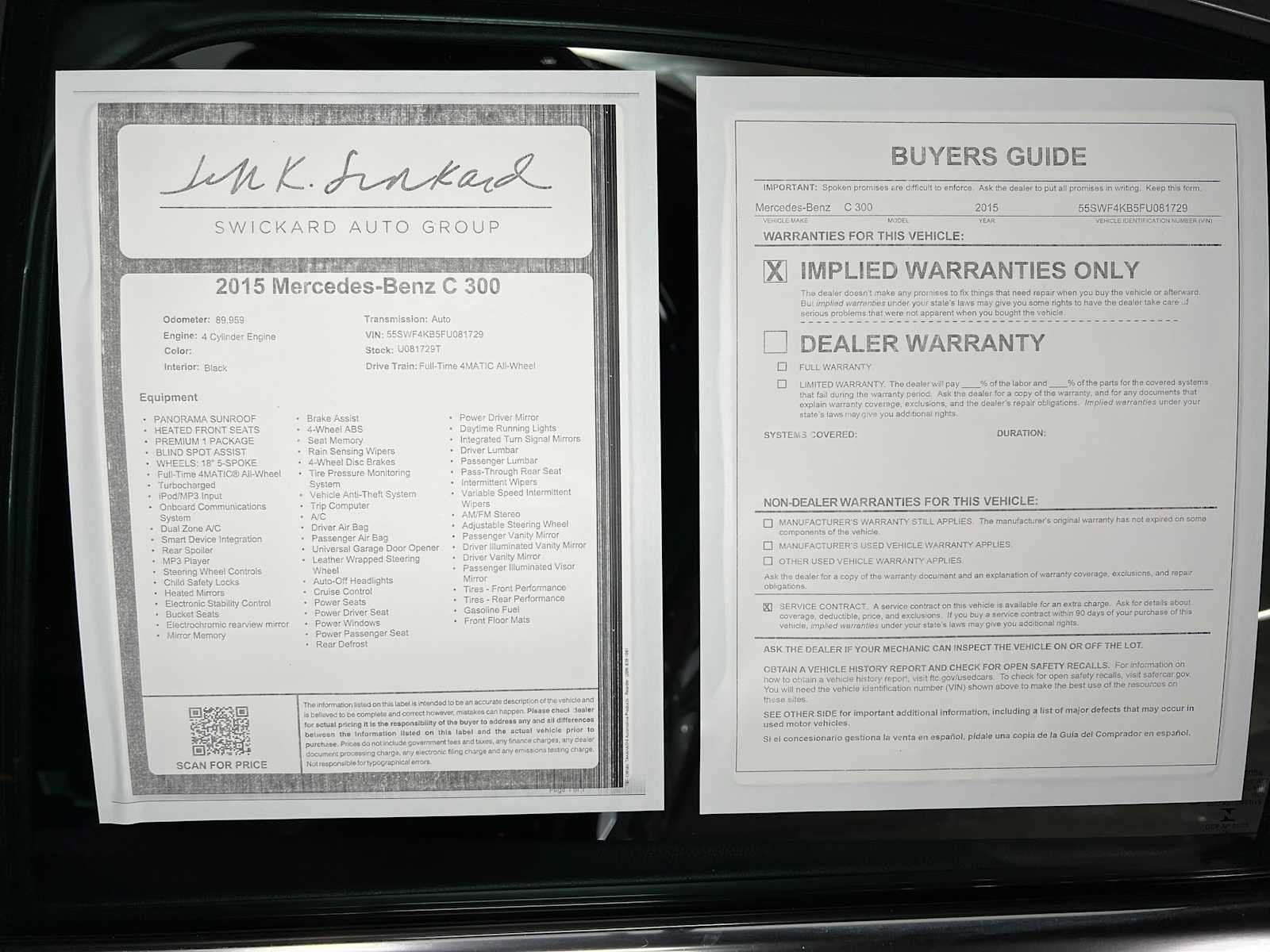 Used 2015 Mercedes-Benz C 300 4MATIC Sedan image 40