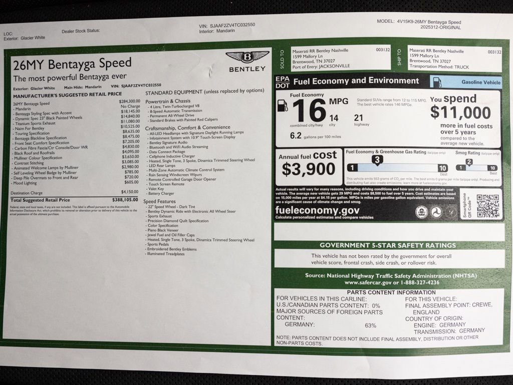 New 2026 Bentley Bentayga Speed AWD/4WD image 82