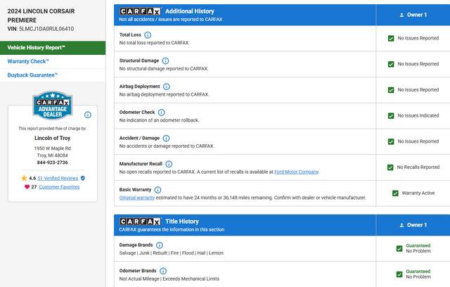 Certified 2024 Lincoln Corsair AWD w/ Equipment Group 101A image 4