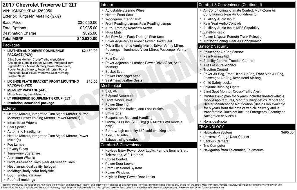 Used 2017 Chevrolet Traverse LT FWD image 3