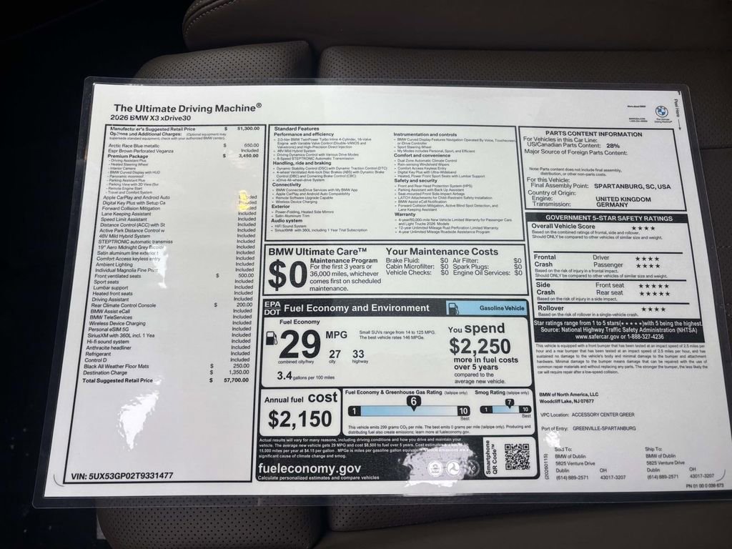 New 2026 BMW X3 xDrive30 w/ Premium Package image 33