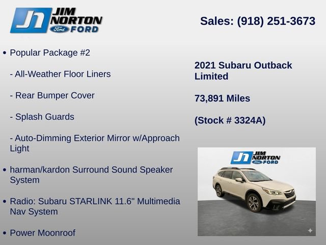 Used 2021 Subaru Outback Limited w/ Popular Package #2 AWD/4WD image 14