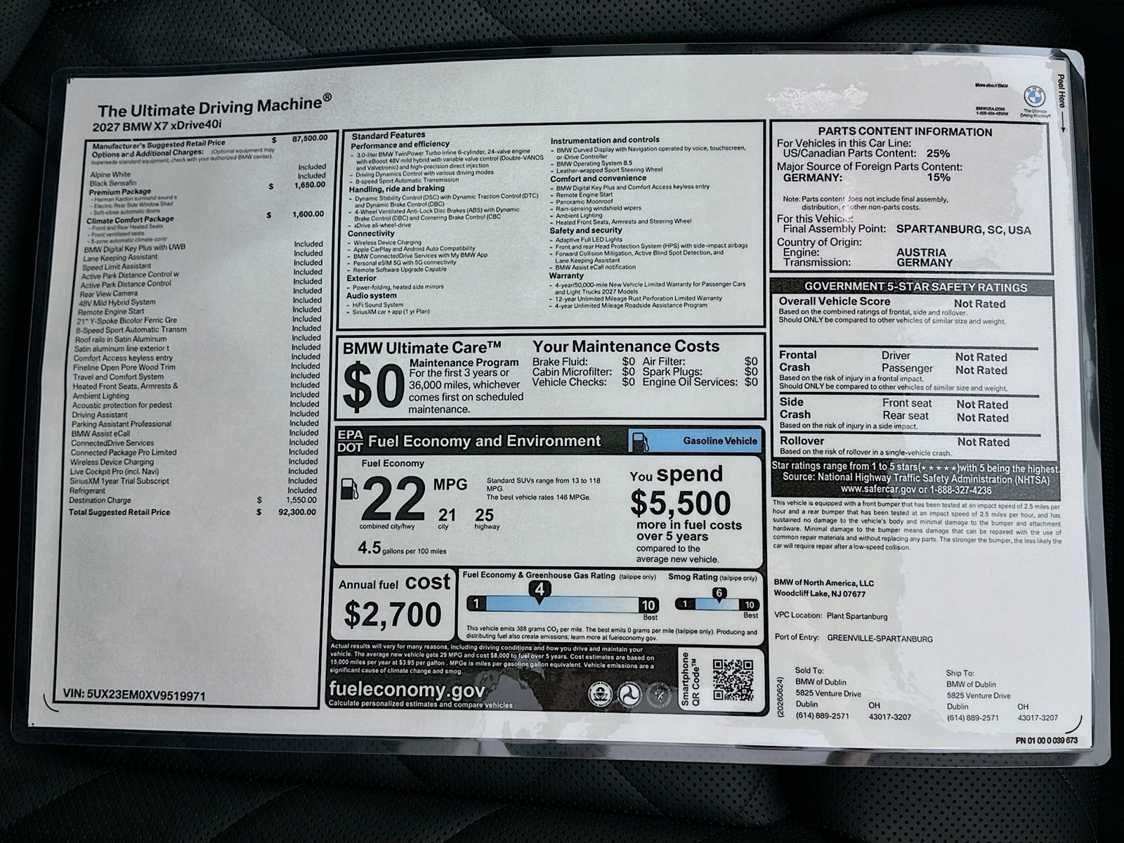 New 2027 BMW X7 xDrive40i w/ Premium Package AWD/4WD image 47