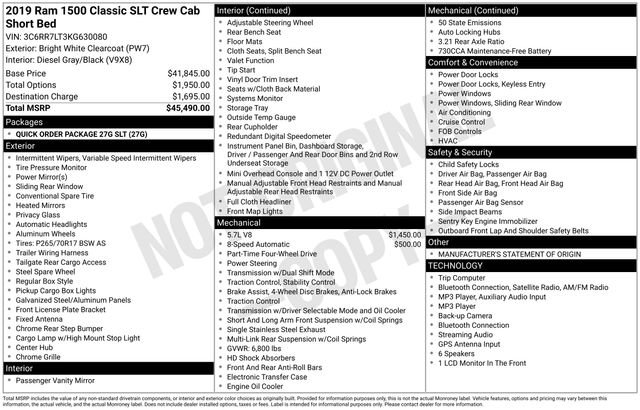 Certified 2019 RAM 1500 Classic SLT AWD/4WD image 7