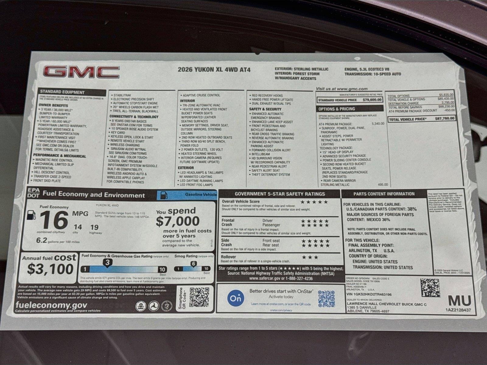 New 2026 GMC Yukon XL AT4 w/ AT4 Premium Package AWD/4WD image 20