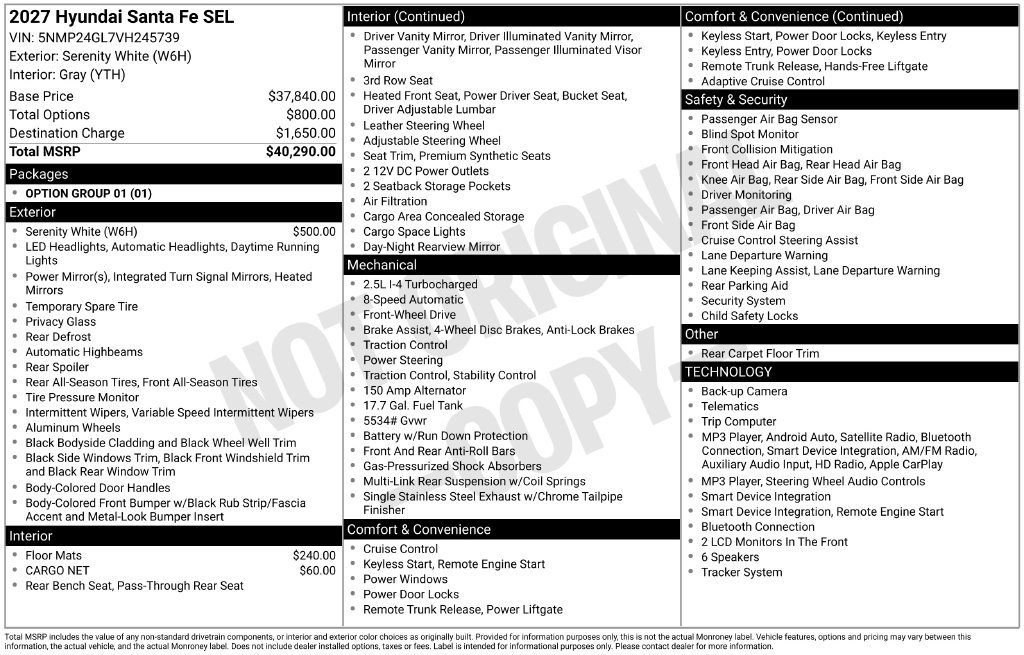 New 2027 Hyundai Santa Fe SEL FWD image 7