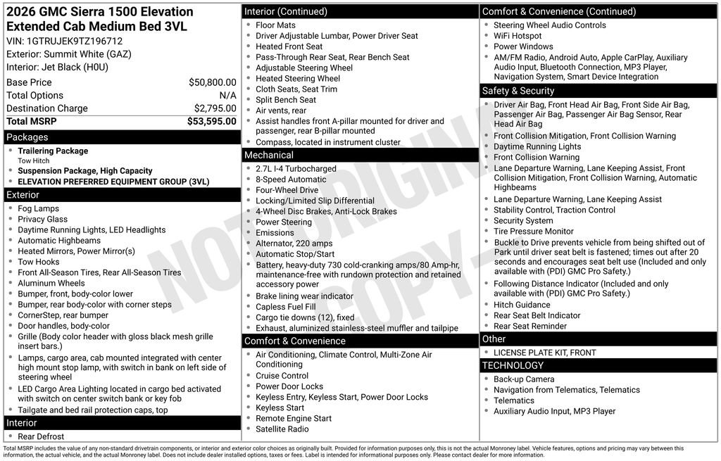 New 2026 GMC Sierra 1500 Elevation image 7