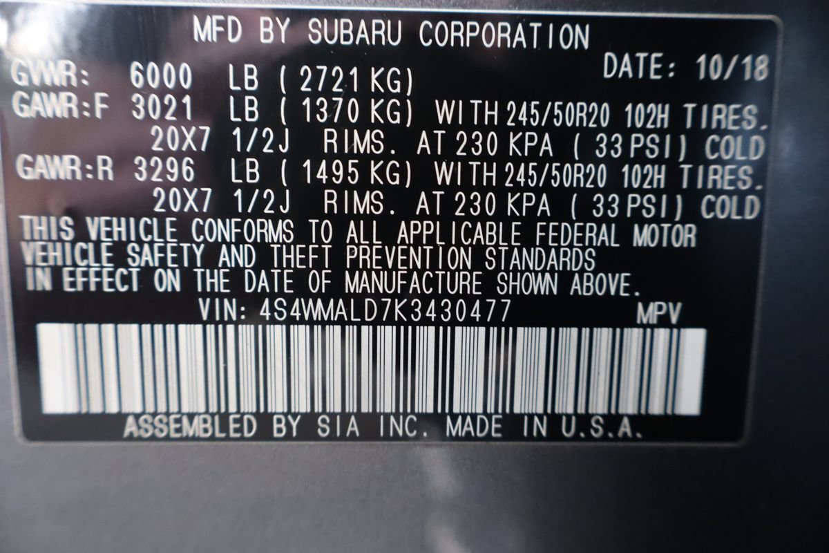 Used 2019 Subaru Ascent Limited w/ Popular Package #2 AWD/4WD image 49