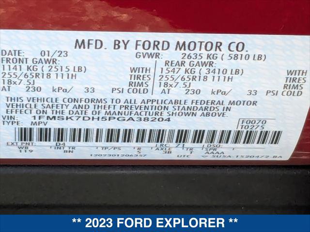 Certified 2023 Ford Explorer XLT RWD image 24