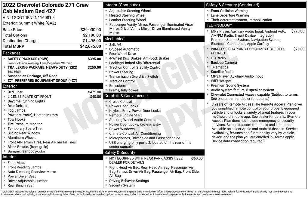 Used 2022 Chevrolet Colorado Z71 w/ Safety Package AWD/4WD image 6