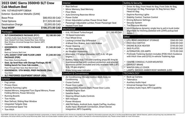 Used 2023 GMC Sierra 3500 SLT w/ SLT Convenience Package AWD/4WD image 33