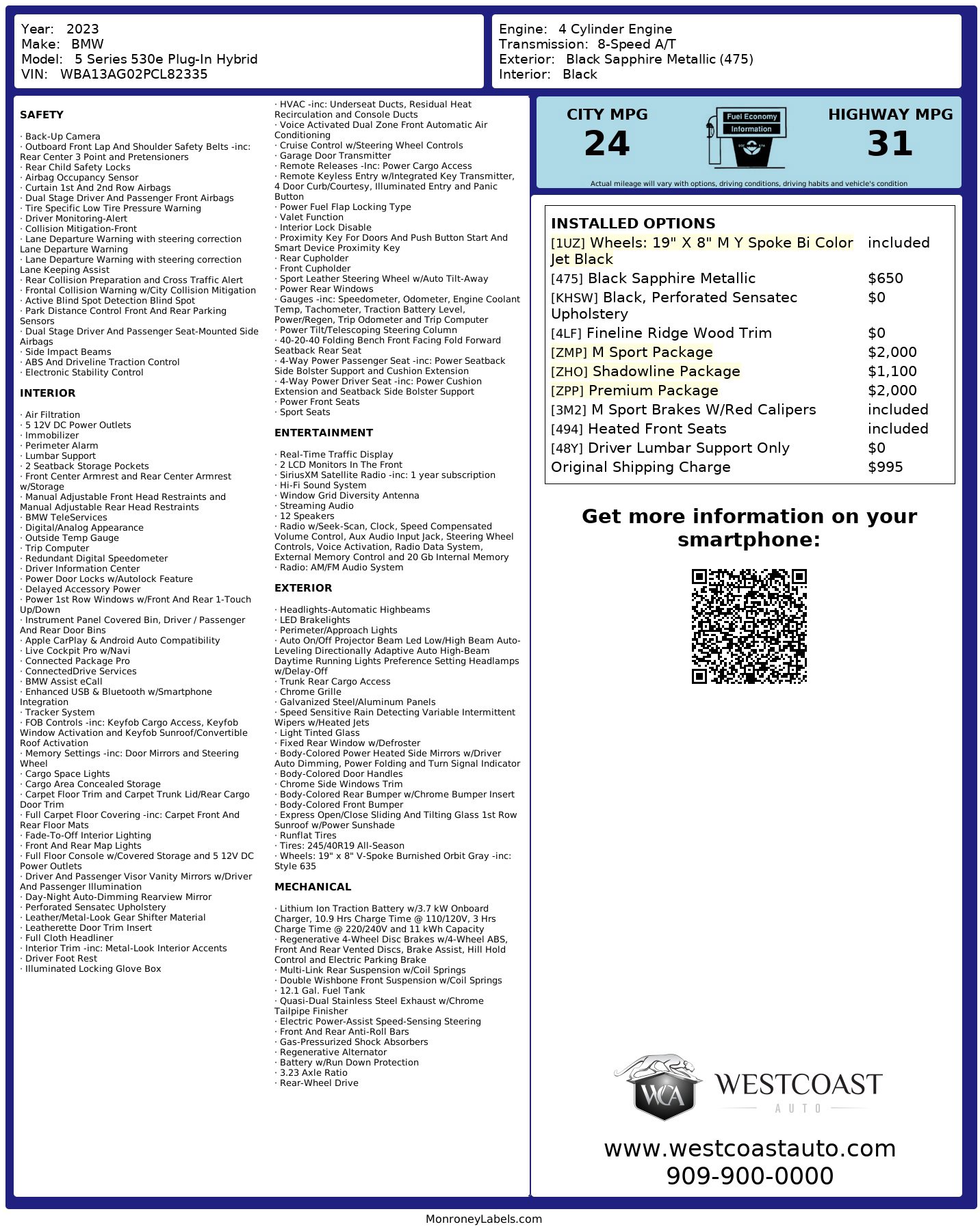 Used 2023 BMW 530e 530e w/ M Sport Package image 6