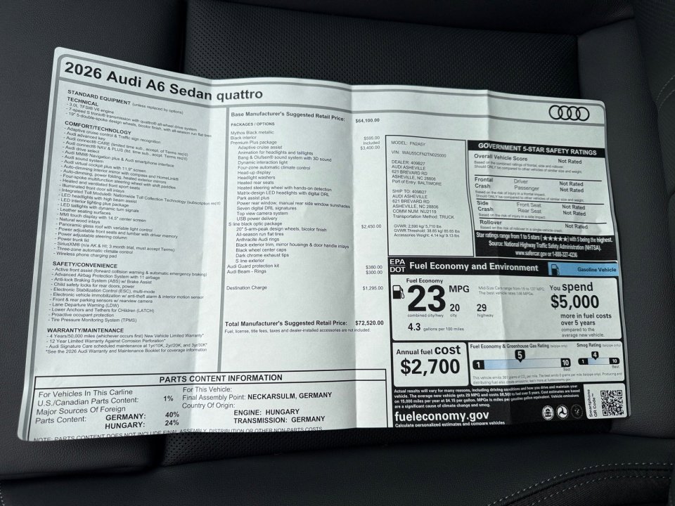 New 2026 Audi A6 Premium Plus image 33