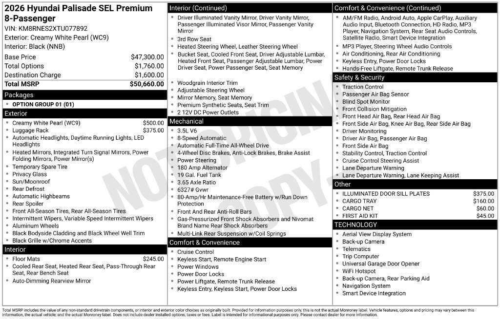New 2026 Hyundai Palisade SEL AWD/4WD image 6