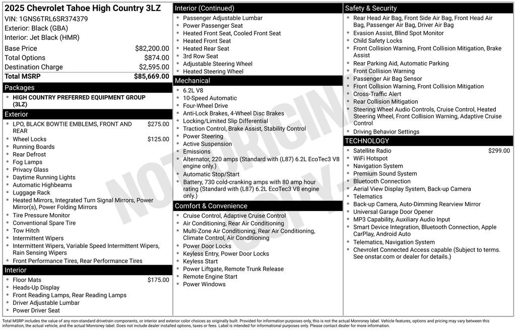 Used 2025 Chevrolet Tahoe High Country AWD/4WD image 43