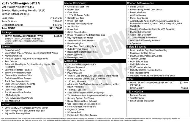 Used 2019 Volkswagen Jetta S w/ Driver Assistance Package FWD image 26