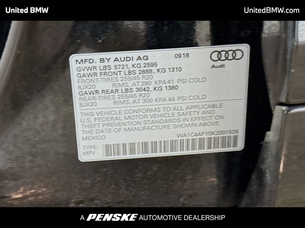 Used 2019 Audi SQ5 Prestige w/ Prestige Package AWD/4WD image 15