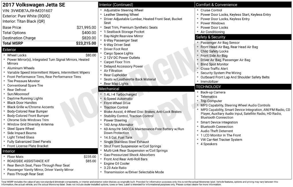 Used 2017 Volkswagen Jetta SE FWD image 5