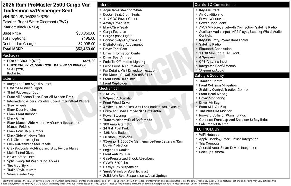 New 2025 RAM ProMaster 2500 w/ Power Group image 15